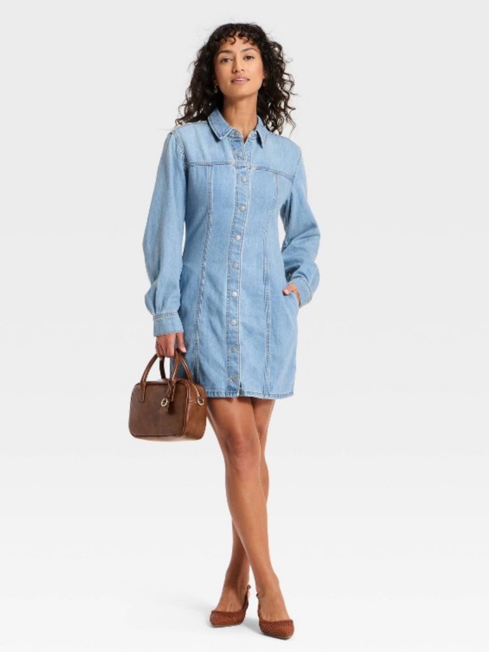 Universal Thread Denim Button Front Mini Dress Size 2 NWT Medium Wash